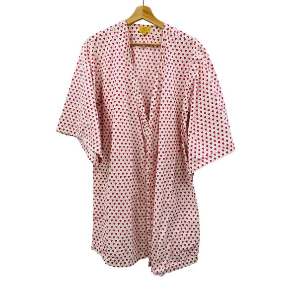 Roller Rabbit white hearts cotton robe - Picture 2 of 5